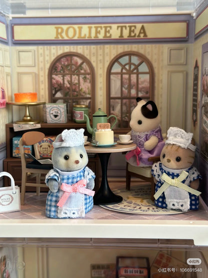 SylvanianFamilies｜FOREST KITCHEN BABY STRIPED CAT WAITRESS