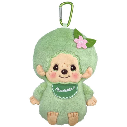 Monchhichi｜Sakura Matcha Mascot Holder Mini Plush Pouch｜10×15×3.5cm approx.