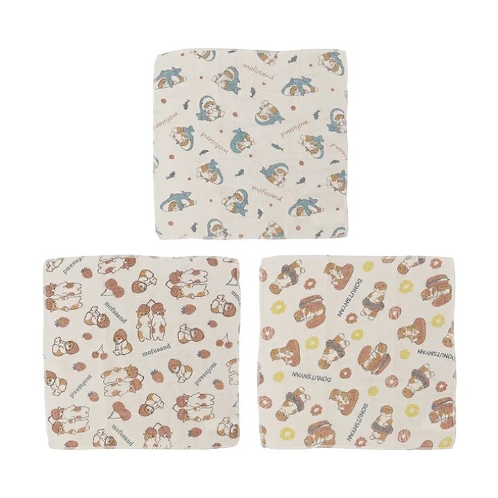 Mofusand｜Kaya fabric dish towels set of 3｜W300×H300mm approx.
