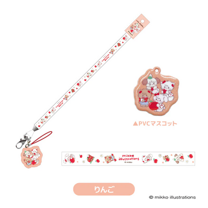 mikko illustrations｜Mascot Neck Strap｜ H450xW20mm approx.