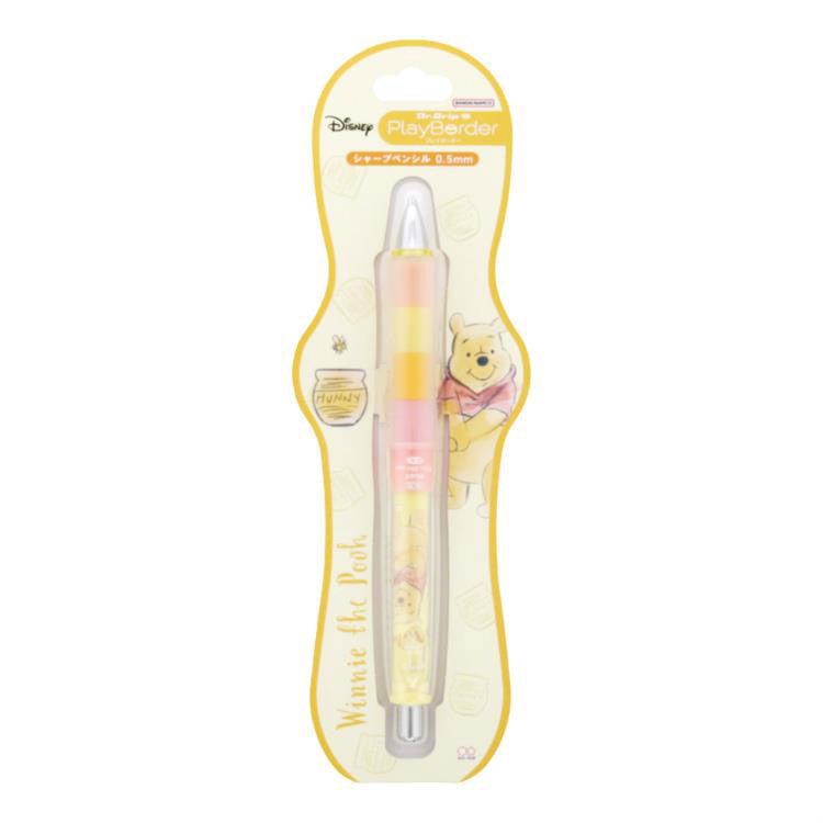 Disney｜Winnie the pooh小熊维尼噗噗蜂蜜罐Dr.Grip活动铅笔/笔头四种颜色海绵可取下任意搭配切换｜0.5mm