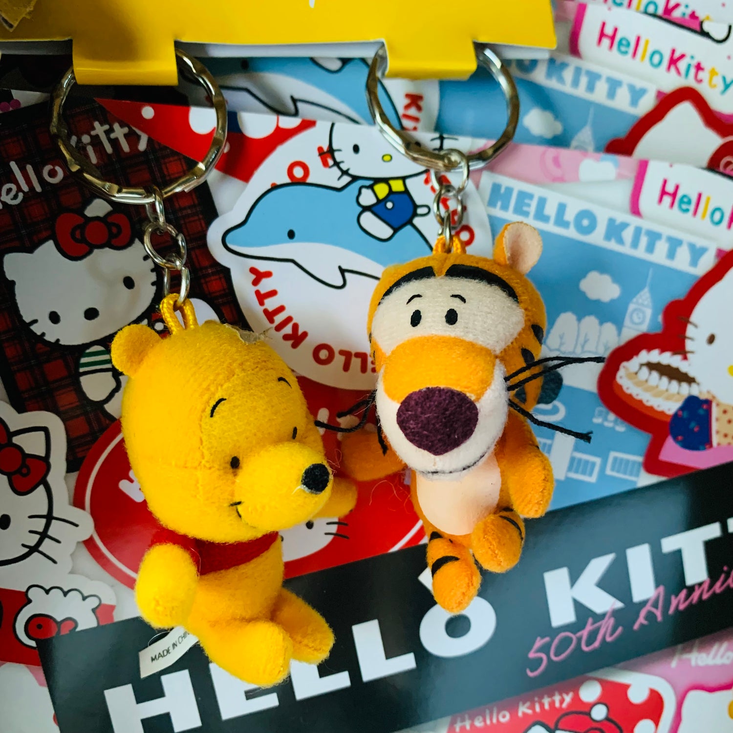 Disney迪士尼｜winnie the pooh噗噗跳跳虎mini玩偶挂件/钥匙扣/1对