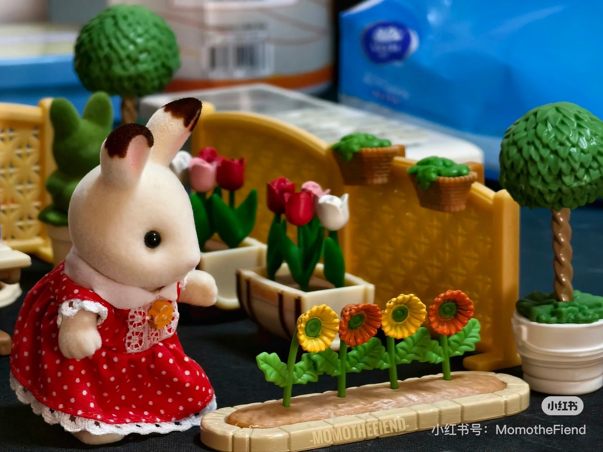 SylvanianFamilies森贝儿家族｜Chocolat Rabbit Girl巧克力兔妹妹植绒站宝/玩具/过家家