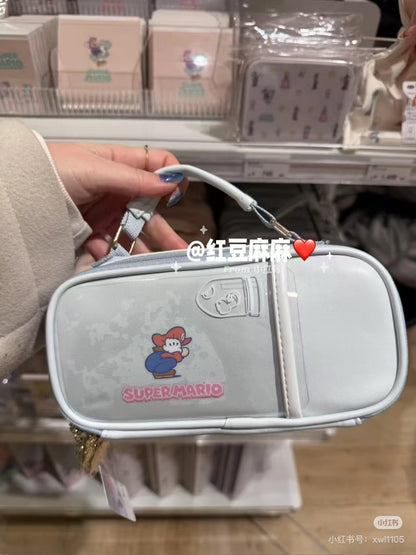 Nintendo｜Super Mario Brothers Round Zipper Pen Pouch Pencil Case｜200×120×50mm approx.