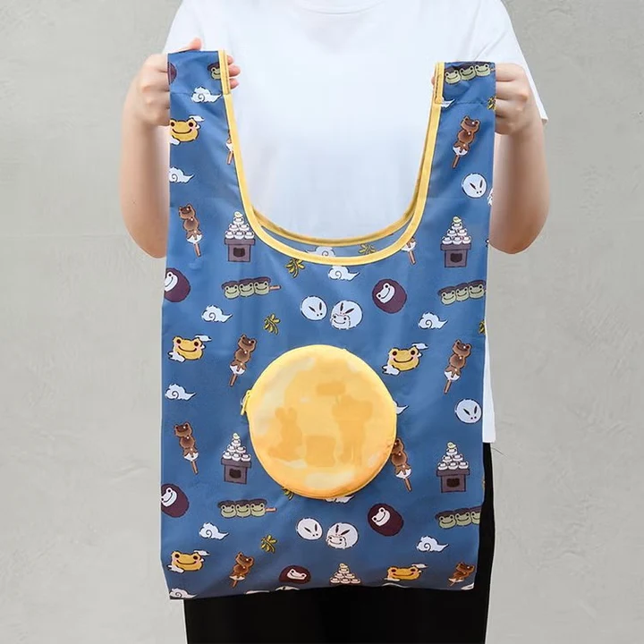 Pickles the Frog｜Tsukimi Eco Shopping Tote Bag｜H61×W32×D17cm approx.