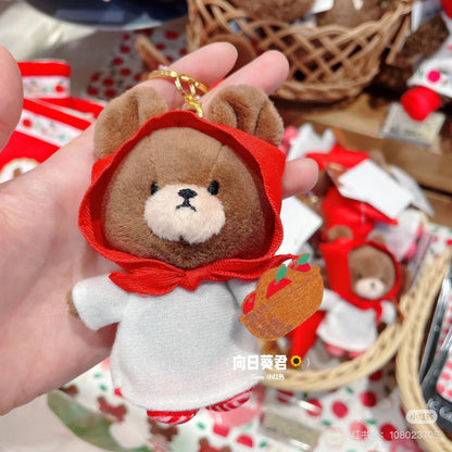 The bear’s school上学熊｜学院限定小红帽毛绒公仔挂件/钥匙扣｜约幅7.5cm/奥行5cm/高さ11cm