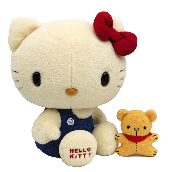 Hello kitty凯蒂猫｜50周年超大毛茸茸kitty公仔/玩偶｜L号/约高44×宽33×厚23cm(套装)