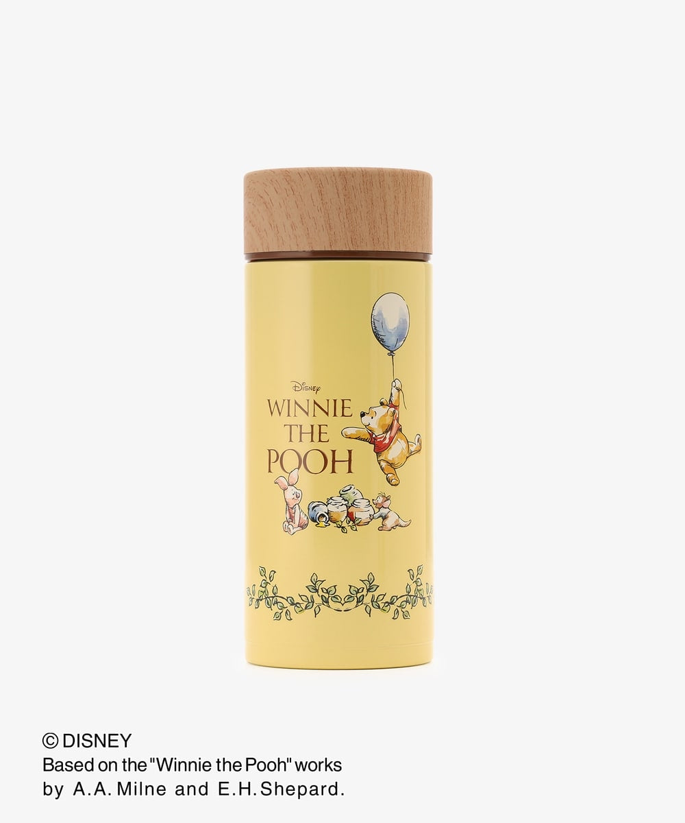 Disney｜噗噗小熊维尼Afternoon Tea联名限定木纹盖保温杯/杯口有过滤孔/正反图案都可爱｜350ml