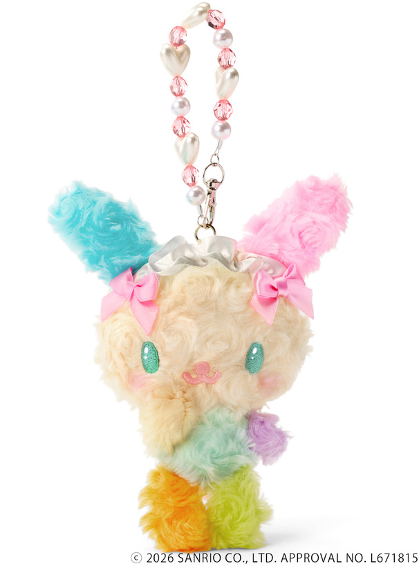 Sanrio｜GRL Characters Collaboration Curly Fur Head Dress Mascot Holder /Plush Keychain｜170x140x40mm approx.