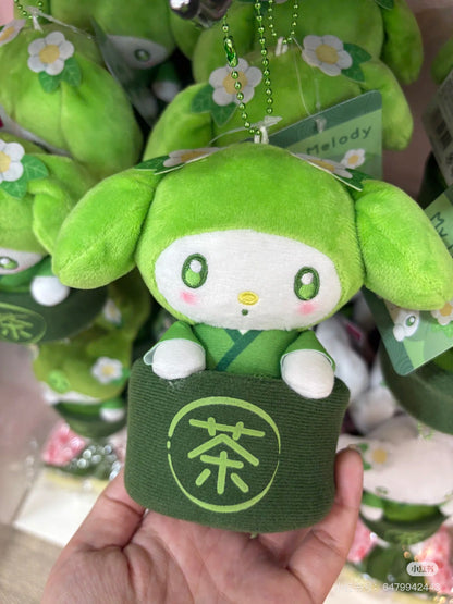 Sanrio｜Matcha Bowl Mascot Pouch Plush Keychain｜13×7.5×7.5cm approx.