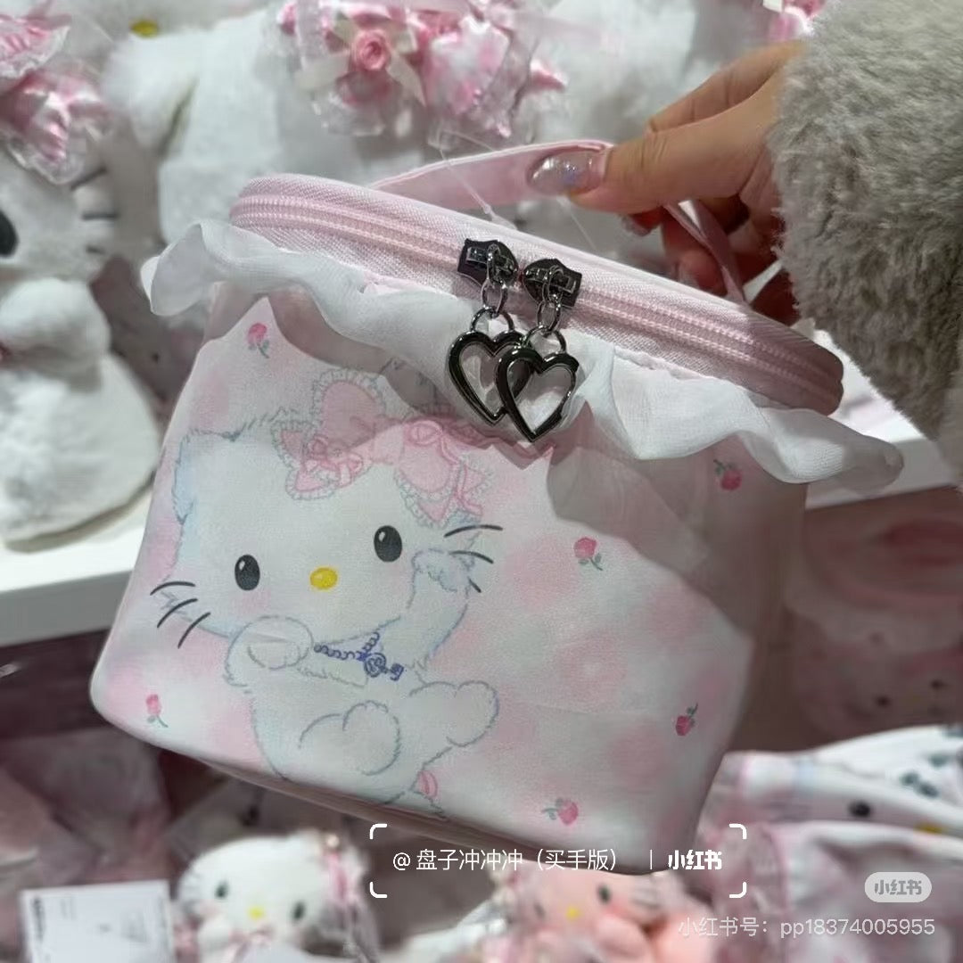 Sanrio｜My Furbaby Charmmykitty Frill Vanity Pouch｜16×11×14cm approx.