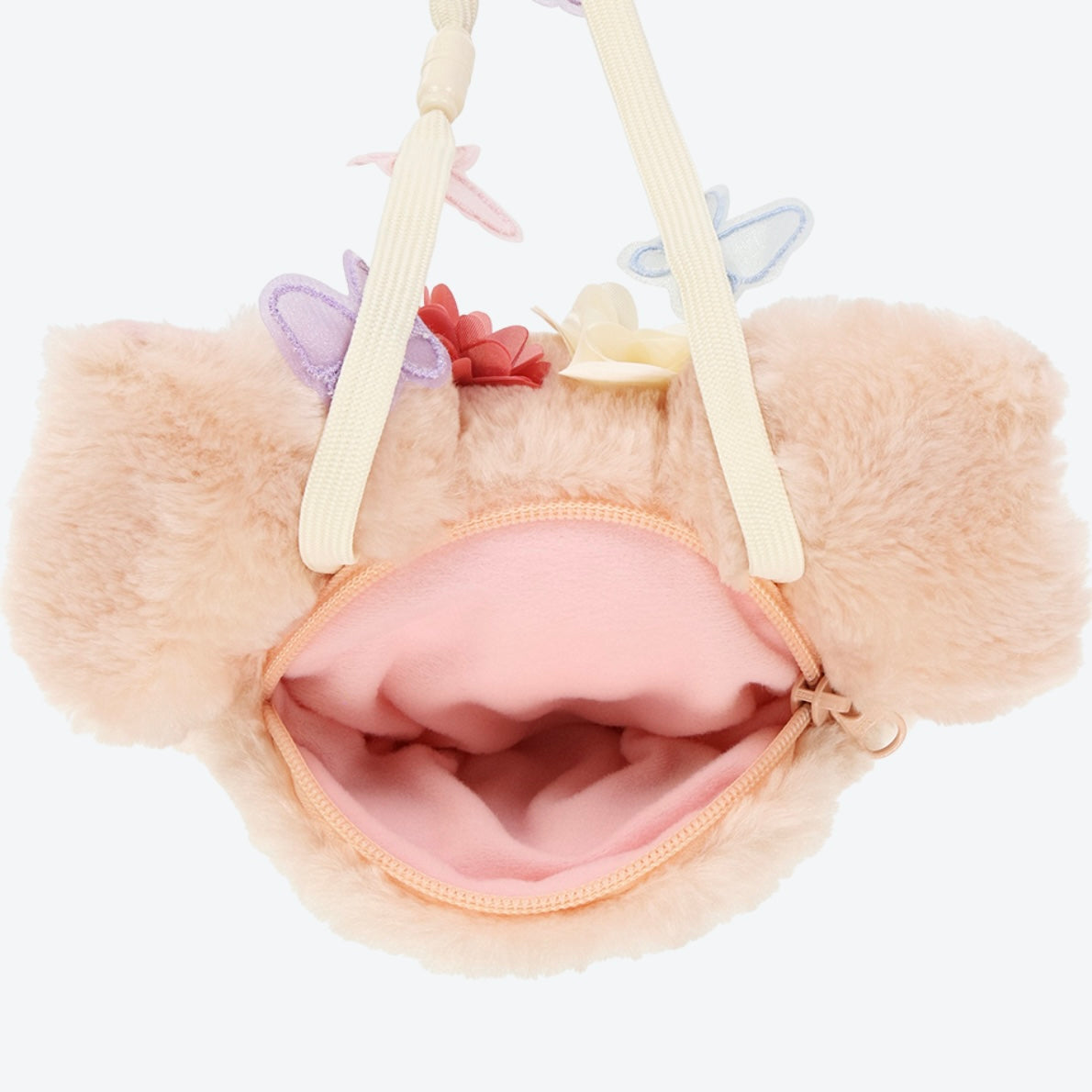 Disney迪士尼｜2024东迪春日复活节限定贝儿大头包/肩带上有蝴蝶/背面刺绣卡位也超美｜约19*20cm/肩带约100cm