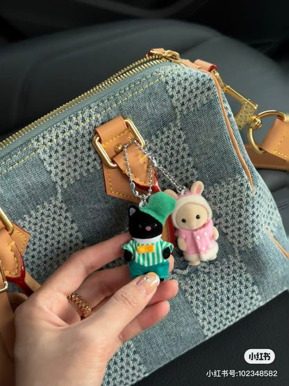 【limit 1】SylvanianFamilies｜Calico Critters Charcoal Cat Baby Keychain