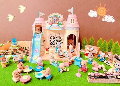 【限时折扣】SylvanianFamilies森贝儿家族｜Baby Castle Nursery gift set-Milk Rabbit-Poodle Baby Milo彩虹城堡幼儿园+牛奶兔+贵宾犬宝宝套组/玩具/过家家5670
