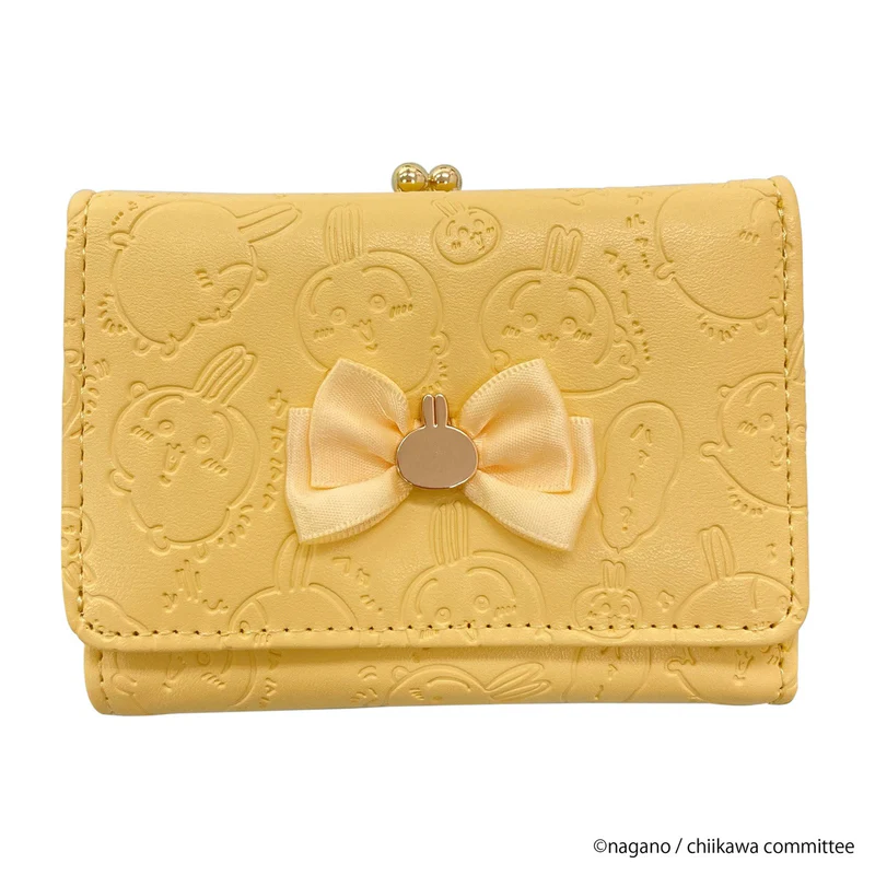 Chiikawa｜Wallet with button closure and satin ribbon/Trifold Walle｜77×106×30mm approx.
