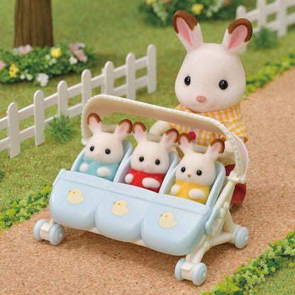 SylvanianFamilies森贝儿家族｜Triplets Stroller三胞胎小鼻嘎婴儿推车/玩具/过家家/不含公仔5533