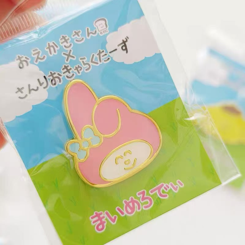 Sanrio｜Oekakisan ×Sanrio Pin Badge｜H20 x W25 approx.