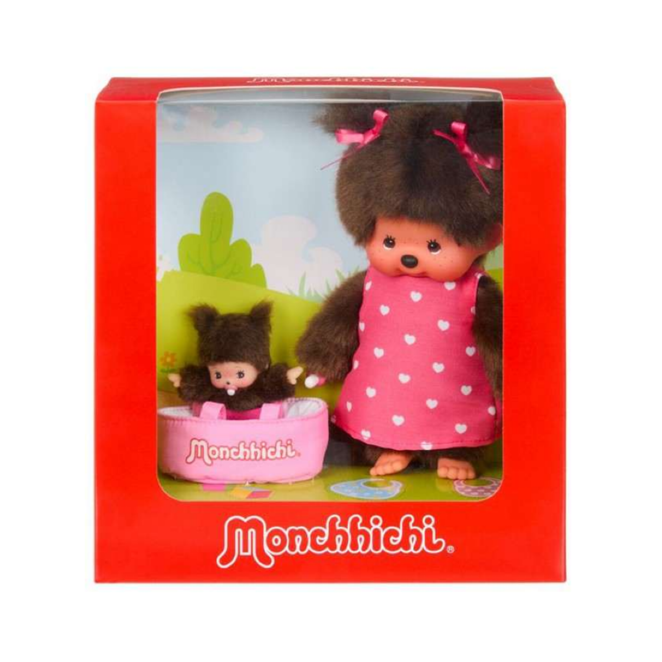 【limit 1】Monchhichi｜cuddly Girl with MiniBebichhichi carrying basket Plush Dolls/Plush Toy｜H20cm approx.