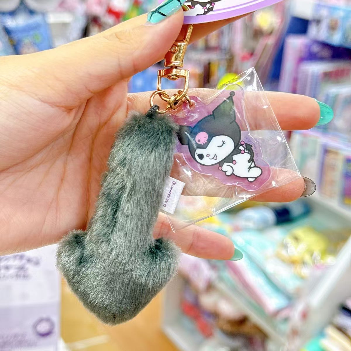Sanrio｜Acrylic Attached Tail Charm Mascot Holder /Plush Keychain｜8cm x 6cm x 0.5cm approx.