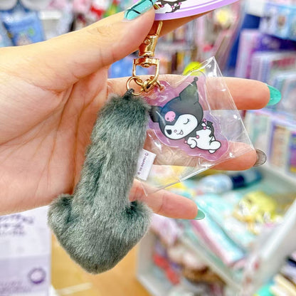 Sanrio｜Acrylic Attached Tail Charm Mascot Holder /Plush Keychain｜8cm x 6cm x 0.5cm approx.