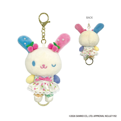 Sanrio｜Characters Usahana Reel Mascot Holder /Plush Keychain｜H140 x W105 x D50mm approx.