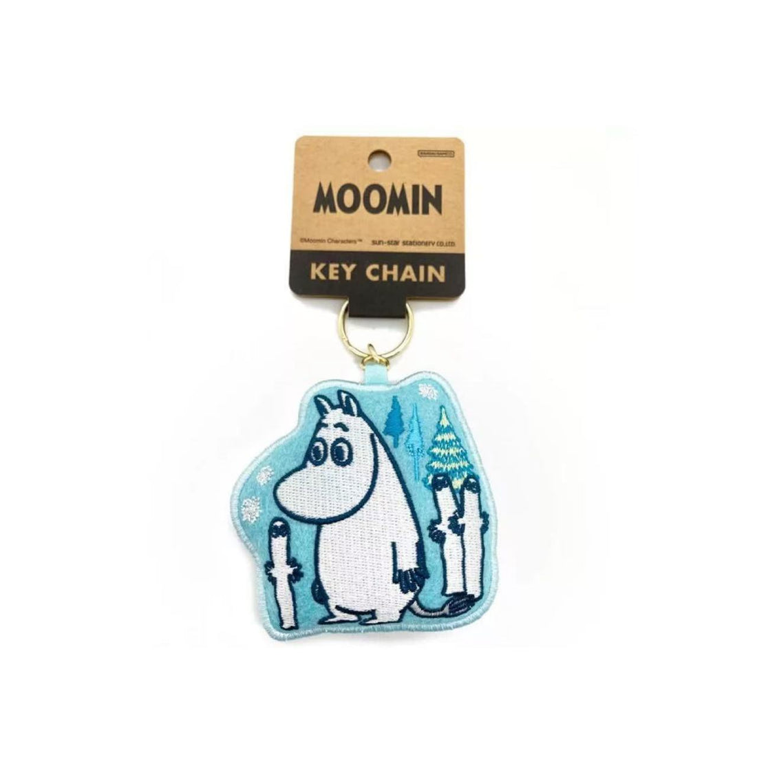 Moomin｜Sunstar Stationery Embroidered Keychain｜W80 x H80 x D10mm approx.