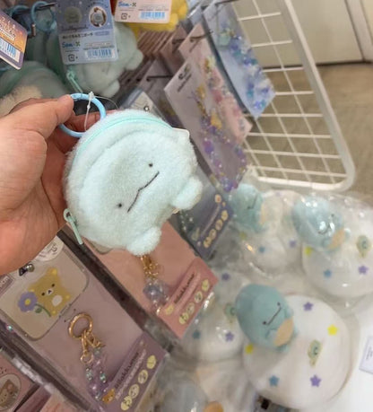 Sumikko gurashi｜Fluffy Face Mascot Mini Pouch with Carabiner｜ 60×75×30mm approx.