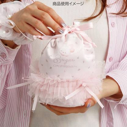 SANX｜Sugar Coco Moo Drawstring Cosmetic Pouch｜180 x 170 x 110 mm approx.