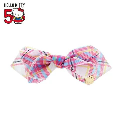 Hello kitty凯蒂猫｜50周年限定苏格兰少女格纹洋装kitty发夹｜约16 x 6 x 2.5 cm