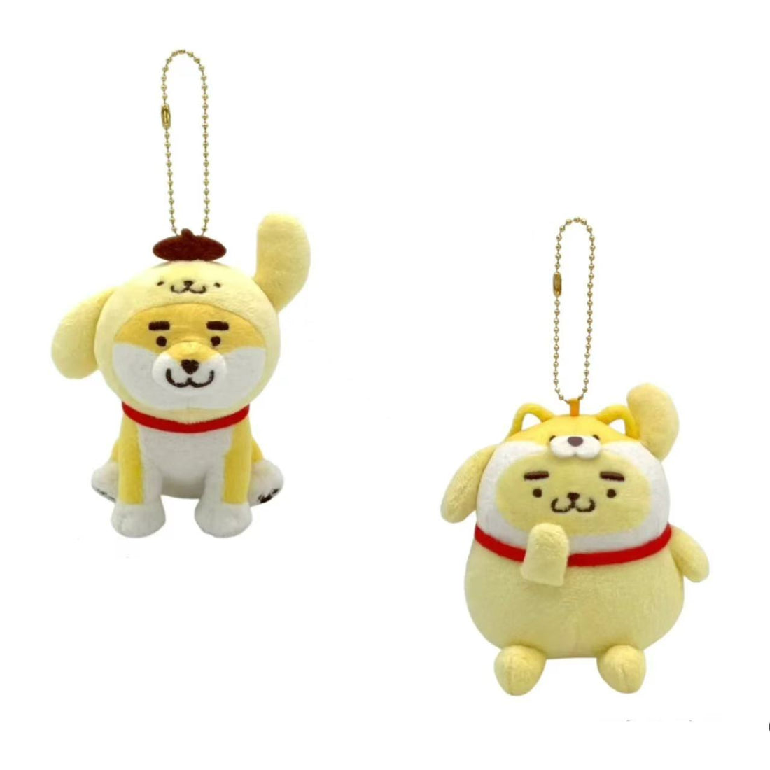 Sanrio｜Shibanban × Pompompurin Mascot Holder /Plush Keychain｜10×10.5×9.5cm approx.