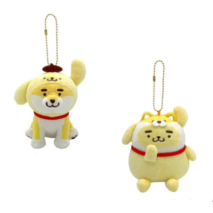 Sanrio｜Shibanban × Pompompurin Mascot Holder /Plush Keychain｜10×10.5×9.5cm approx.