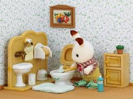 SylvanianFamilies森贝儿家族｜Chocolate Rabbit Brother Set巧克力兔弟弟家具浴室套组/玩具/过家家5015