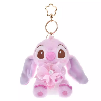 Disney迪士尼｜Cherry Blossom Sakura 2025Collection Mascot Keychain 东迪2025年限定樱花粉坐姿可爱角色毛绒玩偶钥匙扣挂件/包挂/樱花造型钥匙圈｜ 约高 12 x 宽 10 x 深 12.5 (cm)