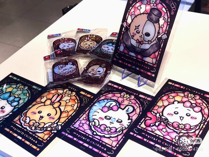 Chiikawa 吉伊卡哇｜Magical Chikawa Stained Glass Style Clear Card魔法少女系列彩色玻璃窗亚克力可爱角色透光卡片｜约H148×W100mm