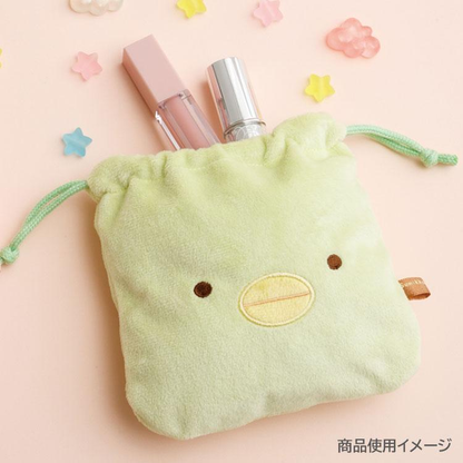 Sumikko gurashi｜Fluffy Face Plush Drawstring Bag｜150×155mm approx.