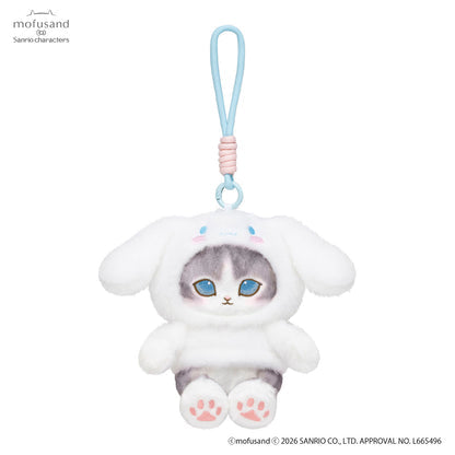 Mofusand｜Sanrio Characters Potefuwa Mascot Holder /Plush Keychain｜H140 x W130 x D130 mm approx.