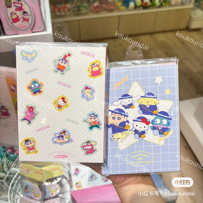 Sanrio｜ Crayon Shinchan Flip Memo Pad蜡笔小新联名翻盖便签本｜約9.7×1.5×13cm