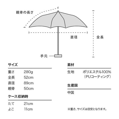WPC｜哆啦A梦??WPC联名99%防紫外线mini轻量折叠伞/晴雨两用｜打开伞骨50cm
