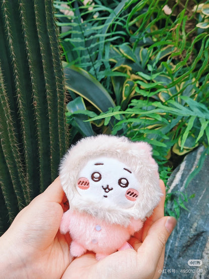 Chiikawa 吉伊卡哇｜Hossa Fussa pajamasMascot毛茸茸冬日睡衣可爱角色毛绒玩偶挂件/包挂｜约H115×W90×D45mm