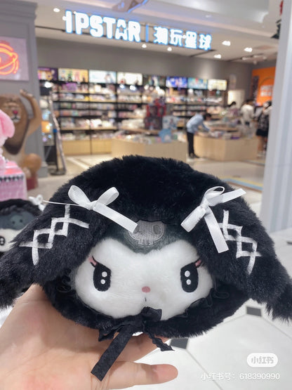 Sanrio｜第三代暗黑地雷限定毛绒化妆包/印花防水内里/珍珠拉链头｜约20×10×14cm