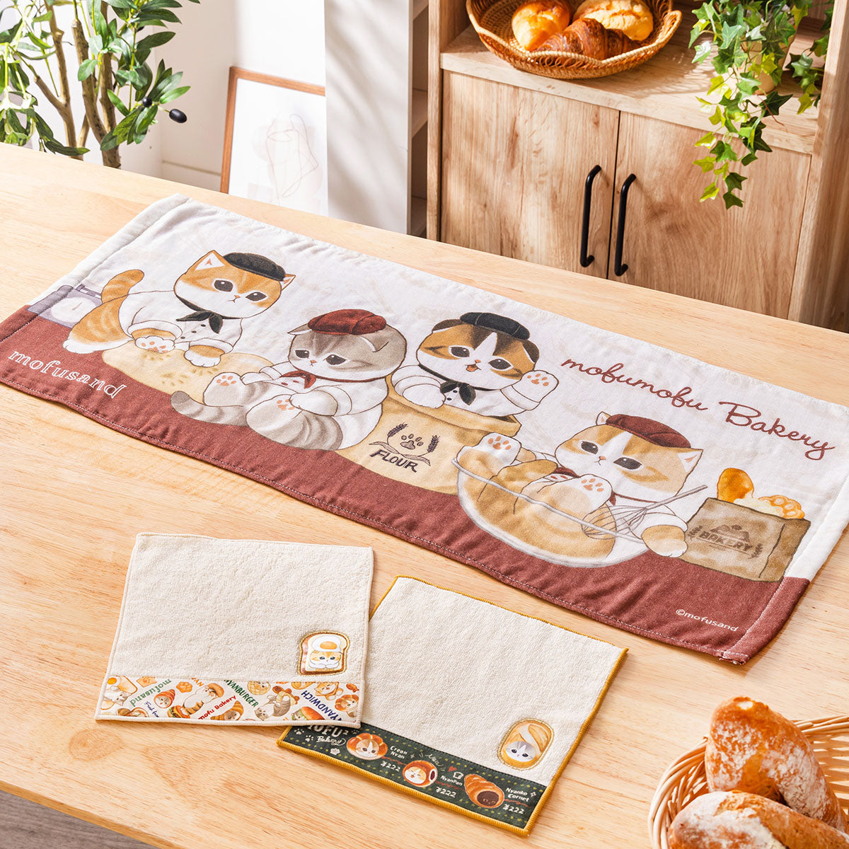Mofusand｜Mofumofu Bakery Soft Gauze Face Towel｜H340×W800mm approx.