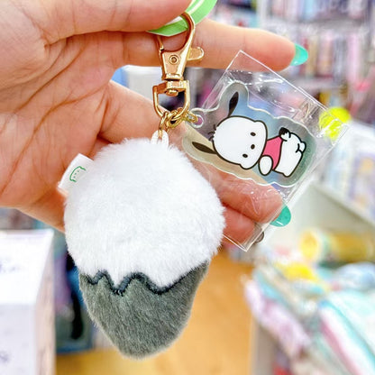 Sanrio｜Acrylic Attached Tail Charm Mascot Holder /Plush Keychain｜8cm x 6cm x 0.5cm approx.