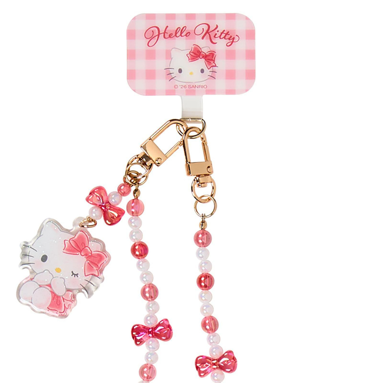 Sanrio｜Bead Ribbon Charm Phone Shoulder Strap｜5.5×3.5cm approx.
