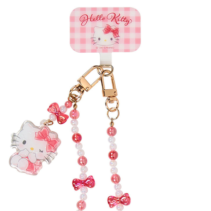 Sanrio｜Bead Ribbon Charm Phone Shoulder Strap｜5.5×3.5cm approx.