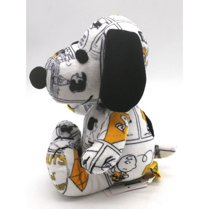 Snoopy史努比｜PEANUTS 75th Comic S Plush Toy75周年限定漫画风格坐姿毛绒玩偶/公仔/S号｜约H17 x W16 x D15cm