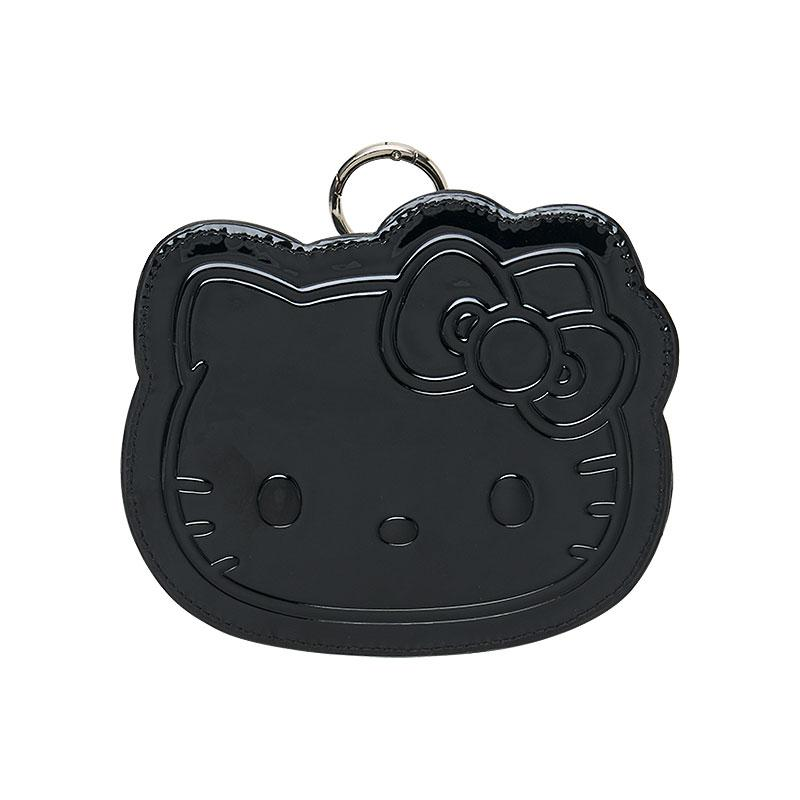 Sanrio三丽鸥｜ Face-shaped Pouch Monotone黑白印象千鸟格系列可爱角色爱心拉链脸型皮质感零钱包挂件/包挂/里面也有可爱图案｜约14.5×4×12.7cm