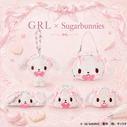 Sanrio｜GRL Collaboration Head Dress SugarBunnies Face Mini Makeup Pouch｜11.5 x 15.5 x 4.5cm approx.
