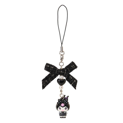 Sanrio｜Monochrome Fashion Series All Black Kuromi Mode Mobile Strap｜5.5×2×8cm approx.