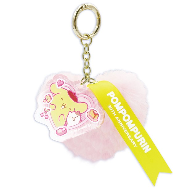 Sanrio｜Pompompurin 30th Anniversary Fluffy Keychain｜12.4 x 9.3 x 8cm approx.