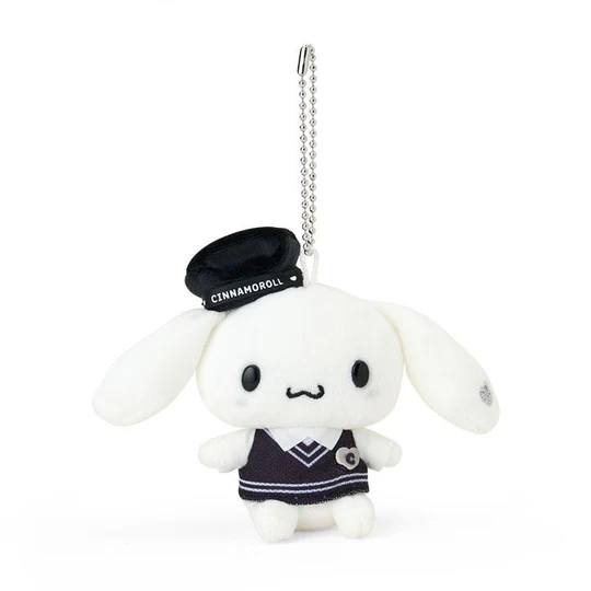 Sanrio三丽鸥｜Mascot Holder Monotone黑白印象千鸟格系列可爱角色毛绒玩偶挂件/包挂｜约7.5×5×11cm